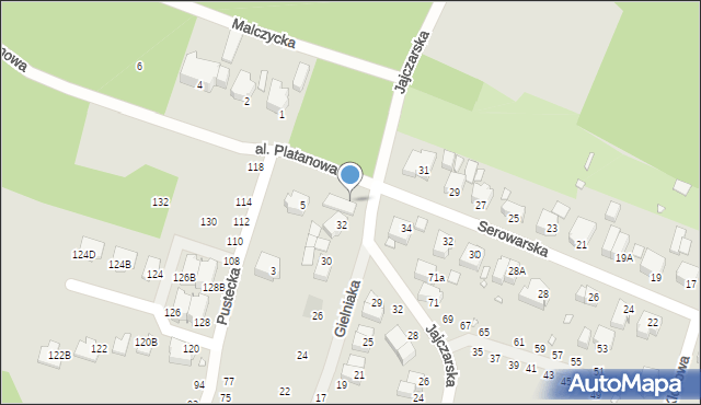 Wrocław, Aleja Platanowa, 5a, mapa Wrocławia