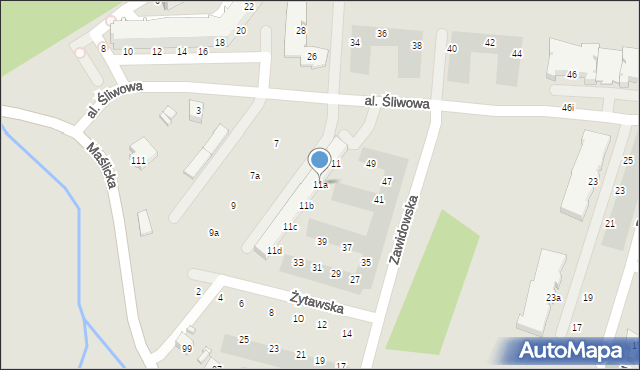 Wrocław, Aleja Śliwowa, 11a, mapa Wrocławia