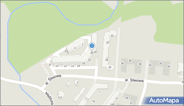 Wrocław, Aleja Śliwowa, 22, mapa Wrocławia