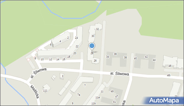 Wrocław, Aleja Śliwowa, 28, mapa Wrocławia