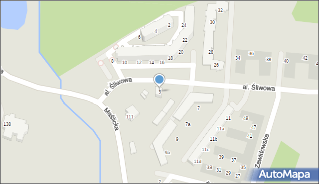 Wrocław, Aleja Śliwowa, 3, mapa Wrocławia