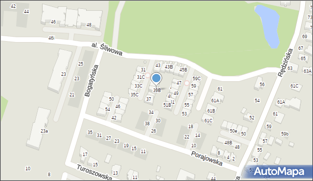 Wrocław, Aleja Śliwowa, 39B, mapa Wrocławia