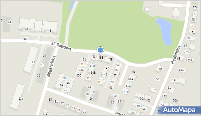 Wrocław, Aleja Śliwowa, 43B, mapa Wrocławia