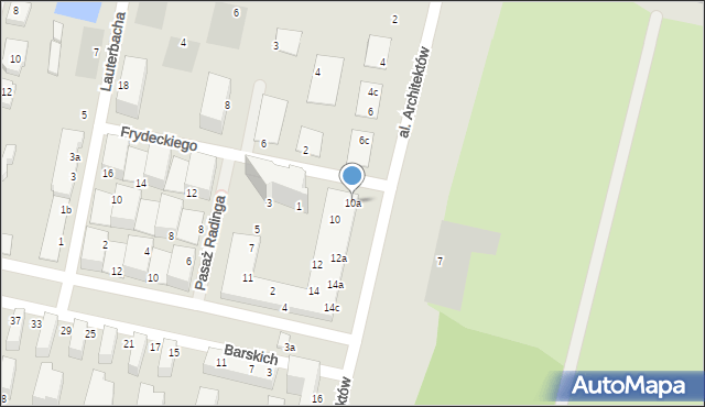 Wrocław, Aleja Architektów, 10a, mapa Wrocławia