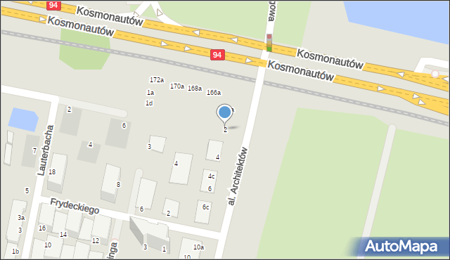 Wrocław, Aleja Architektów, 2, mapa Wrocławia