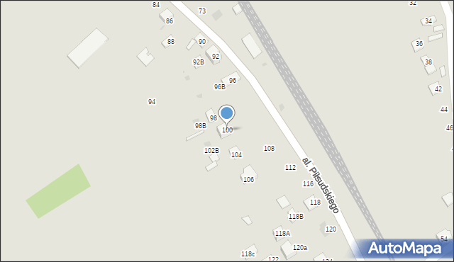 Żabno, Aleja Piłsudskiego Józefa, marsz., 100, mapa Żabno