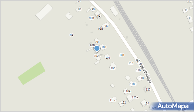 Żabno, Aleja Piłsudskiego Józefa, marsz., 102B, mapa Żabno