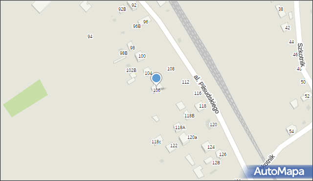 Żabno, Aleja Piłsudskiego Józefa, marsz., 106, mapa Żabno