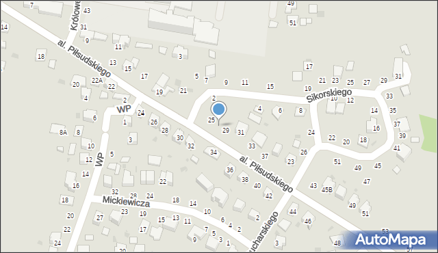 Żabno, Aleja Piłsudskiego Józefa, marsz., 27, mapa Żabno