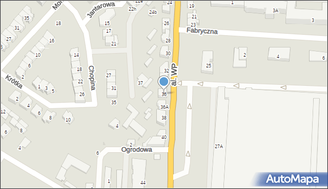 Zambrów, Aleja Wojska Polskiego, 36, mapa Zambrów