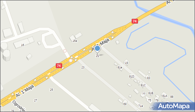 Zamość, Aleje 1 Maja, 21, mapa Zamościa