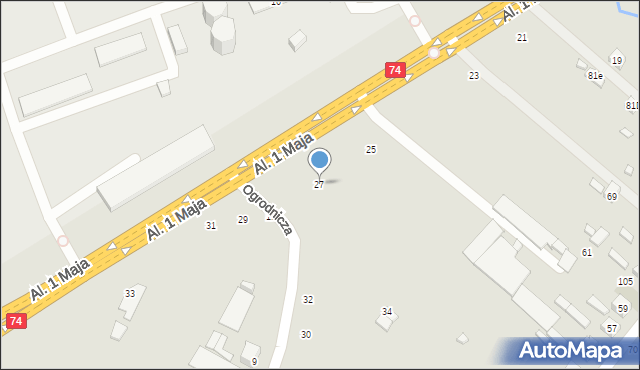 Zamość, Aleje 1 Maja, 27, mapa Zamościa