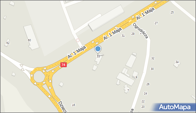 Zamość, Aleje 1 Maja, 33, mapa Zamościa