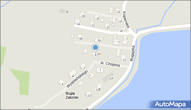 Zator, Aleja Chopina Fryderyka, 4, mapa Zator