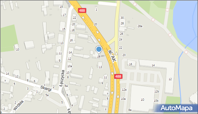 Zgierz, Aleja Armii Krajowej, 15, mapa Zgierz