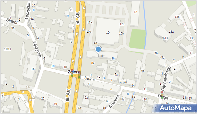 Zgierz, Aleja Armii Krajowej, 8f, mapa Zgierz