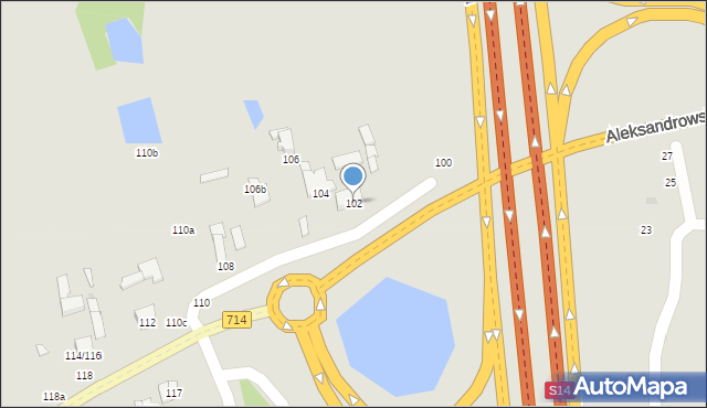 Zgierz, Aleksandrowska, 102, mapa Zgierz