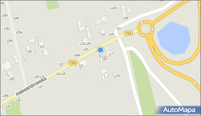 Zgierz, Aleksandrowska, 119a, mapa Zgierz
