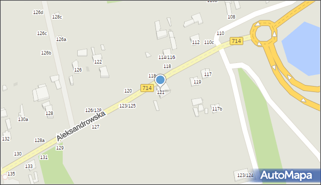 Zgierz, Aleksandrowska, 121, mapa Zgierz