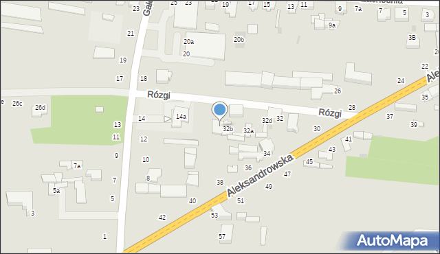Zgierz, Aleksandrowska, 32c, mapa Zgierz