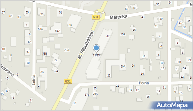 Zielonka, Aleja Piłsudskiego Józefa, marsz., 33/35, mapa Zielonka