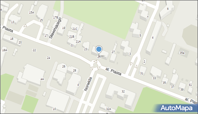 Złotów, Aleja Piasta, 25, mapa Złotów
