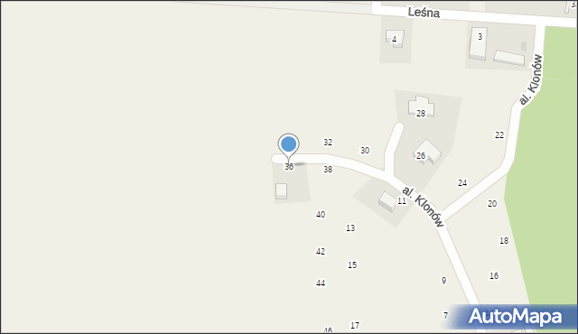 Złoty Potok, Aleja Klonów, 36, mapa Złoty Potok