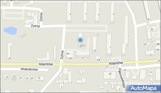 Żnin, Aliantów, 12, mapa Żnin