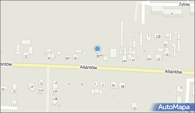 Żnin, Aliantów, 26, mapa Żnin