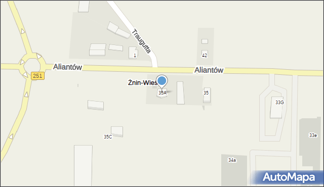 Żnin-Wieś, Aliantów, 35A, mapa Żnin-Wieś