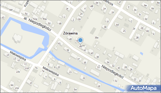 Żórawina, Aleja Niepodległości, 44, mapa Żórawina