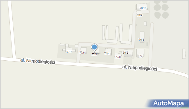 Żórawina, Aleja Niepodległości, 77/5, mapa Żórawina
