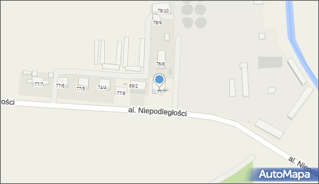 Żórawina, Aleja Niepodległości, 77, mapa Żórawina