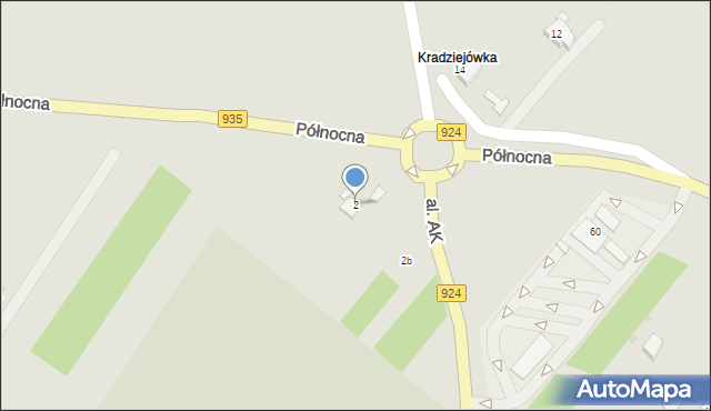 Żory, Aleja Armii Krajowej, 2, mapa Żor