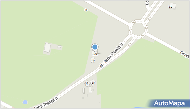 Żory, Aleja Jana Pawła II, 40A, mapa Żor