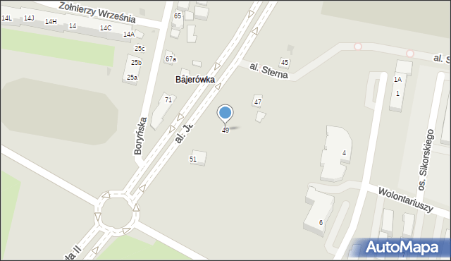 Żory, Aleja Jana Pawła II, 49, mapa Żor