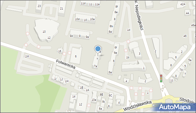 Żory, Aleja Wojska Polskiego, 7c, mapa Żor