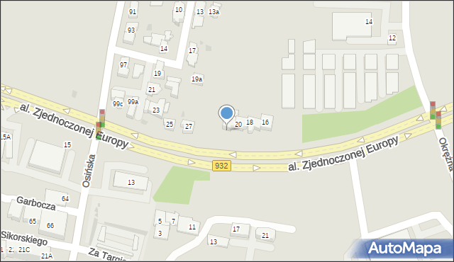 Żory, Aleja Zjednoczonej Europy, 22, mapa Żor
