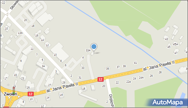 Zwoleń, Aleja Jana Pawła II, 33b, mapa Zwoleń