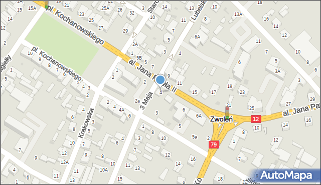 Zwoleń, Aleja Jana Pawła II, 4, mapa Zwoleń