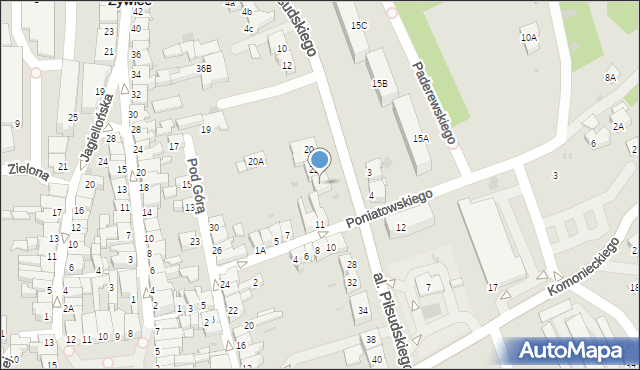 Żywiec, Aleja Piłsudskiego Józefa, marsz., 24, mapa Żywiec