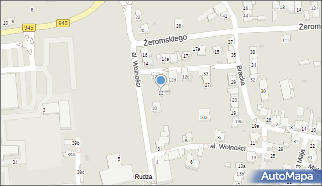 Żywiec, Aleja Wolności, 12, mapa Żywiec