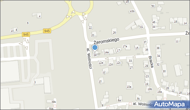 Żywiec, Aleja Wolności, 14, mapa Żywiec