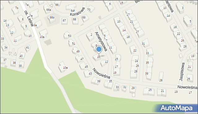 Bezrzecze, Ametystowa, 10, mapa Bezrzecze