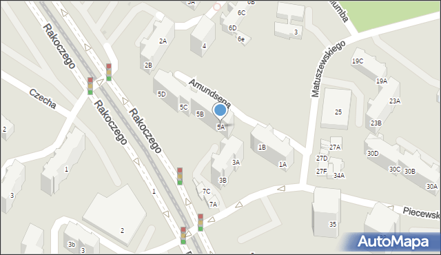 Gdańsk, Amundsena, 5A, mapa Gdańska