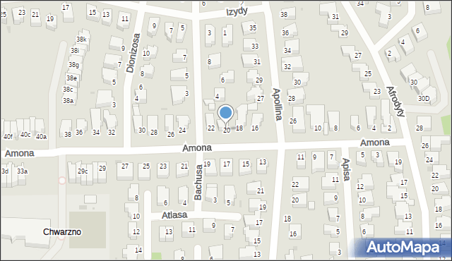 Gdynia, Amona, 20, mapa Gdyni