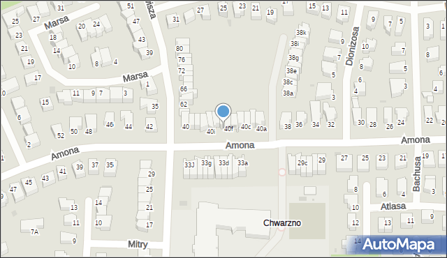 Gdynia, Amona, 40g, mapa Gdyni