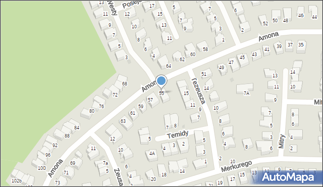 Gdynia, Amona, 55, mapa Gdyni