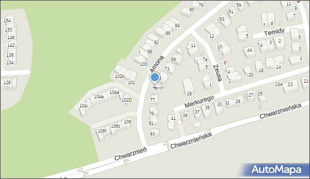 Gdynia, Amona, 75, mapa Gdyni