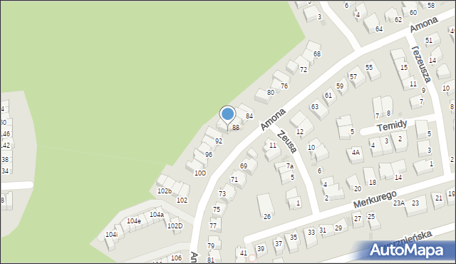 Gdynia, Amona, 90, mapa Gdyni